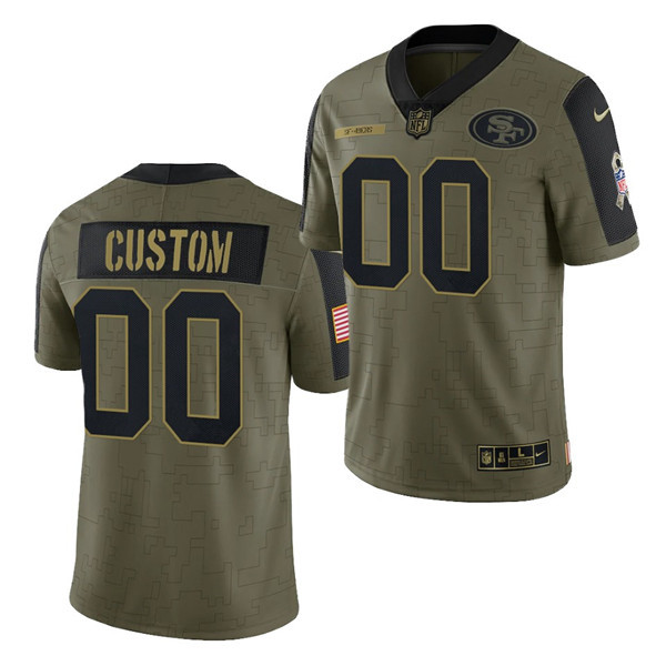 Youth San Francisco 49ers ACTIVE PLAYER Custom Olive Salute To Service Limited Football Stitched Jersey